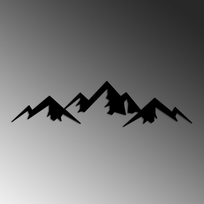 Wallity Mountain - 7 Escultura de Pared de Metal Negra Wallity Mountain - 7 Escultura de Pared de Metal Negra